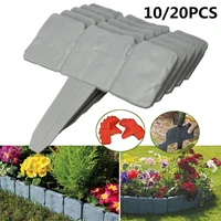 1020pcs greyorange garden fence edging cobbled stone effect plastic lawn edging plant border decorations flower bed border