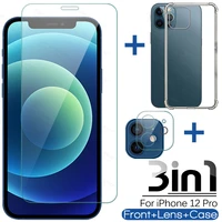 3in1 camera glass case for iphone 12 mini 11 pro max protective glass on for iphone 12pro max soft shell shockproof cover coque