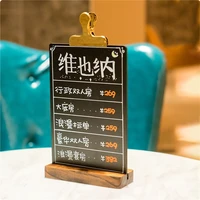 a5 multi functional blackboard shop recipe price label card milk coffee shop table menu sign holder board with clip