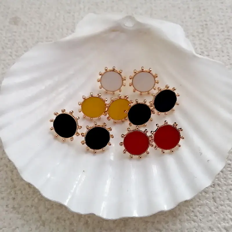 Женские серьги-гвоздики в форме солнца JUST FEEL простые богемные серьги с эмалью и