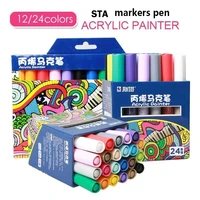sta 1000 122428colors acrylic painter water based dye ink art marker for school painting supplies art creative diy graffit new