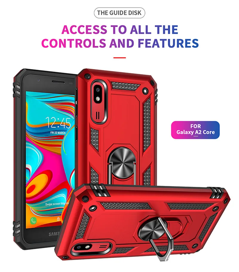 

For Samsung Galaxy A2 Core SM-A260F Case Magnet Car Ring Stand Holder Cover for Samsung A2 A 2 Core A2Core A260F 5.0" Funda Capa