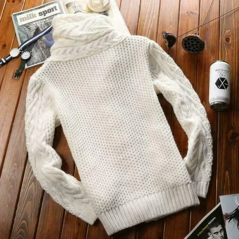 New Mens Collared Cardigan Sweater Shawl Warm Knitted Jumper Toggle Duffle Out | Мужская одежда