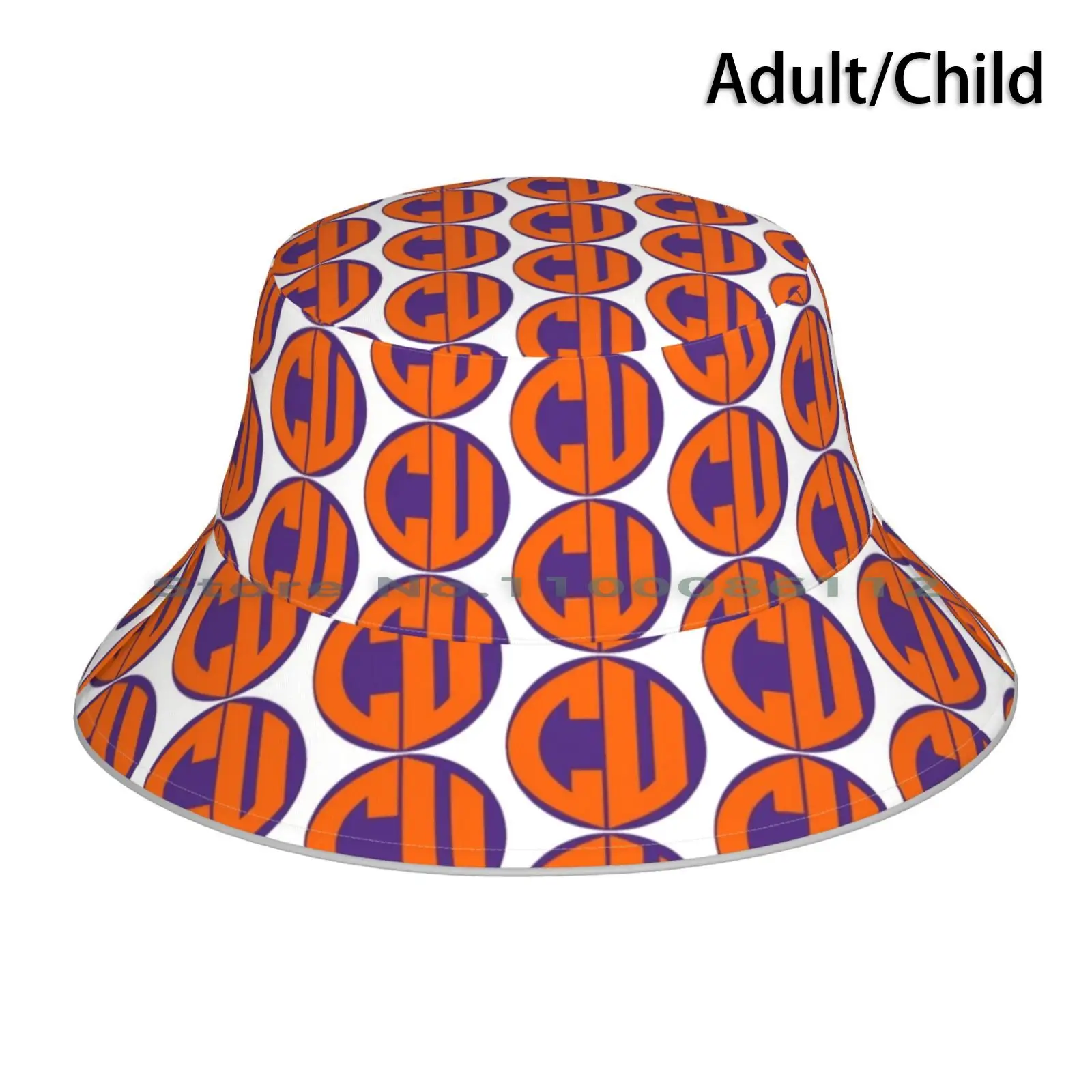 

Клемсон круг монограмма-фиолетовая с оранжевой шляпой, Солнцезащитная шляпа Cu Клемсон, Южная Каролина, тигры, Гринвилл, складная уличная