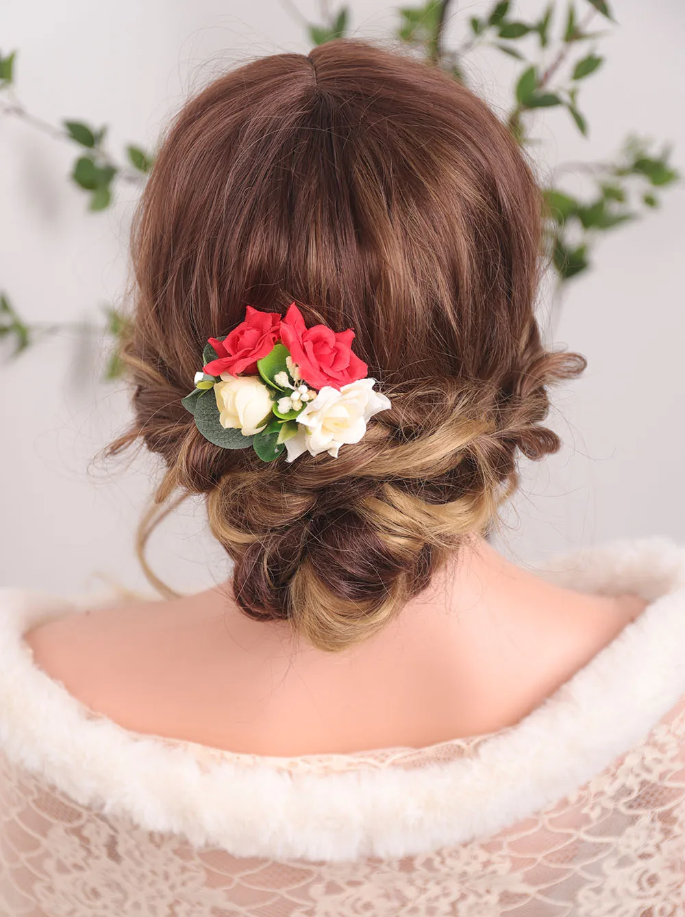 Свадебный аксессуар для волос заколка с красными розами украшение банкета и