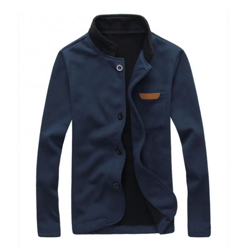 

Autumn Winter Men Casual Long Sleeve Pocket Buttons Coat Warm Jacket Outerwear Cardigan Casual New Men's Jackets Trench