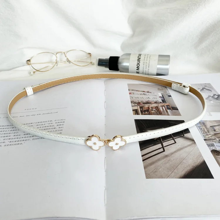 

Belt women's fine decorative dress is simple and fashionable with sweater coat patent leather flower small belt