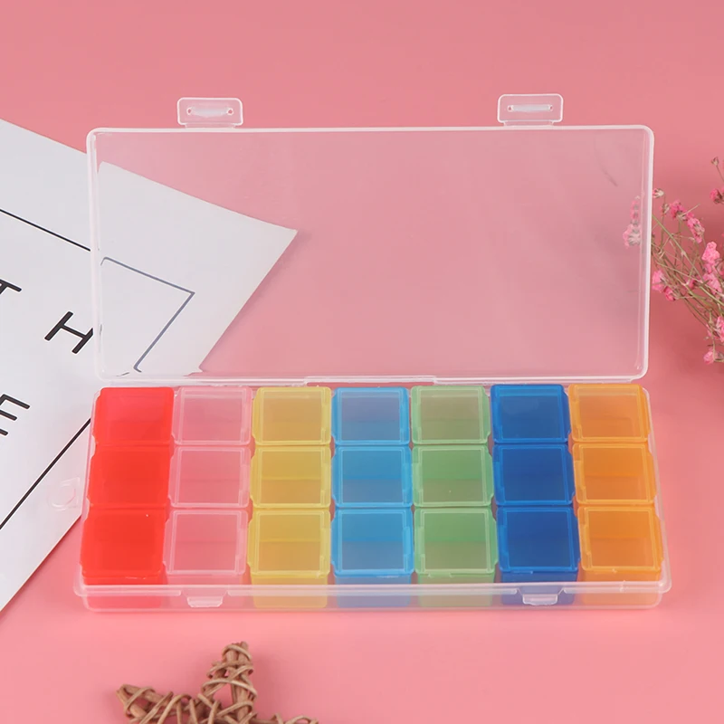 

1PCS Removable 21 Grids Storage Box 7 Day Medicine Drug Pill Organizer Jewelry Storage Case Plastic Hot