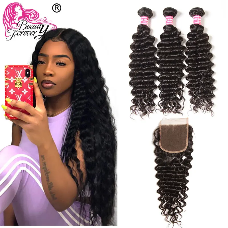 Волнистые человеческие волосы Beauty Forever перуанские пряди с застежкой свободная