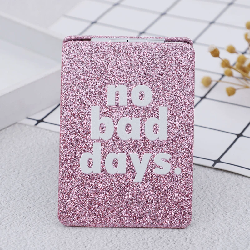 Розовое портативное квадратное симпатичное зеркало для макияжа подарок