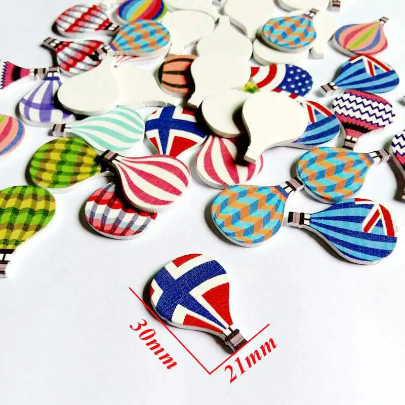 50 шт. разноцветные воздушные шары без отверстий деревянные пуговицы