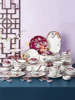royal utensils bone china dinnerware set hand painted phoenix dinner plate soup bowl deep dish 2l stockpot holiday gift
