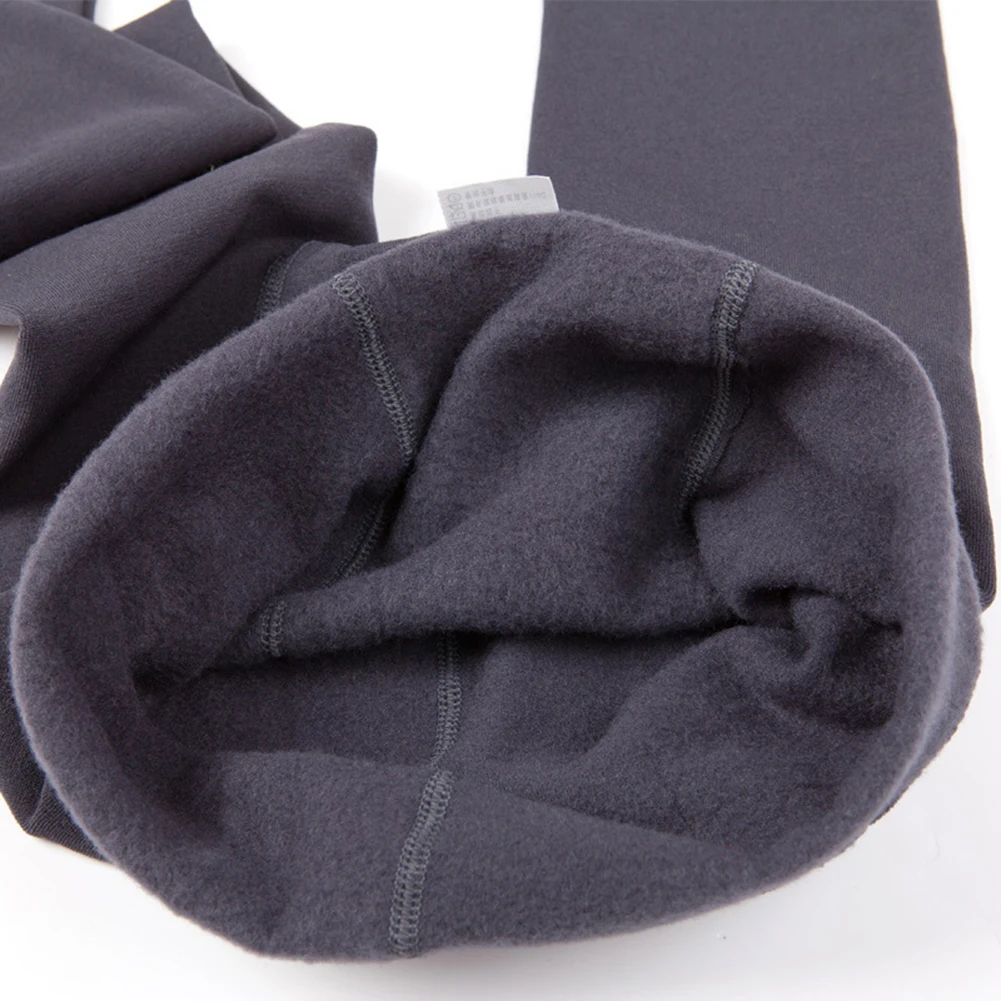 Женские теплые зимние леггинсы однотонные брюки до щиколотки с высокой талией