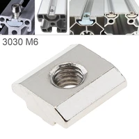 1pcs carbon steel m6 for 30 series slot t nut sliding t nut hammer drop in nut fasten connector 3030 aluminum extrusions