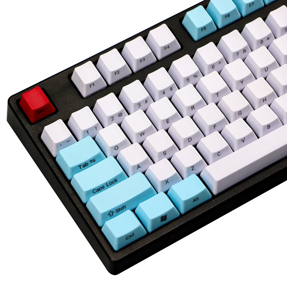 Cool Jazz белые и синие смешанные толстые клавиши PBT ANSI ISO макет 108 87 колпачки для