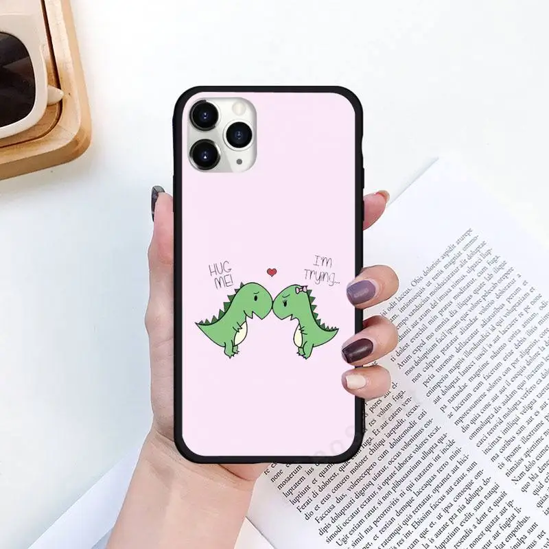 

dinosaur cute fashion pattern Phone Case for iPhone 11 12 pro XS MAX 8 7 6 6S Plus X 5S SE 2020 XR Luxury brand