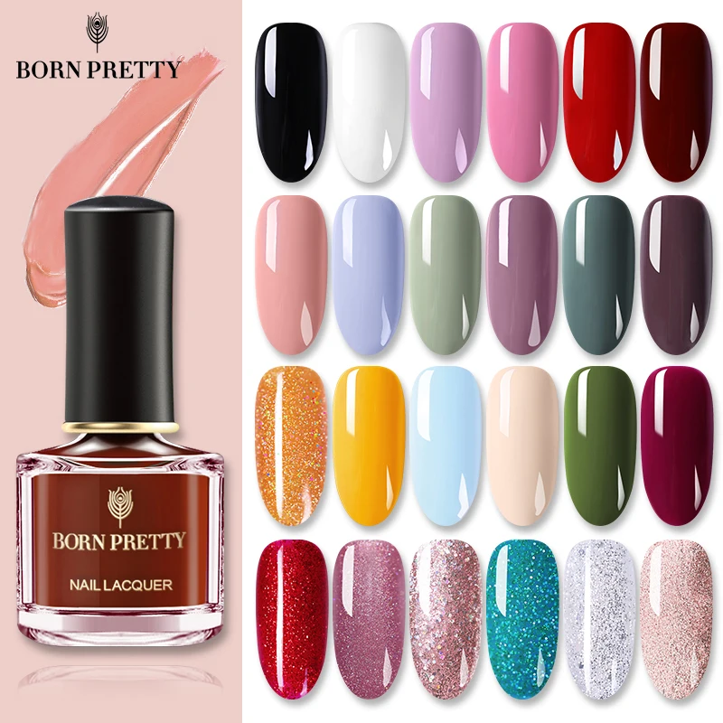 Лак для ногтей BORN PRETTY весенне летний Блестящий лак цвета розового золота черного