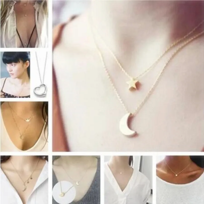 Женское Винтажное колье с пятиконечной звездой простое ювелирное украшение для