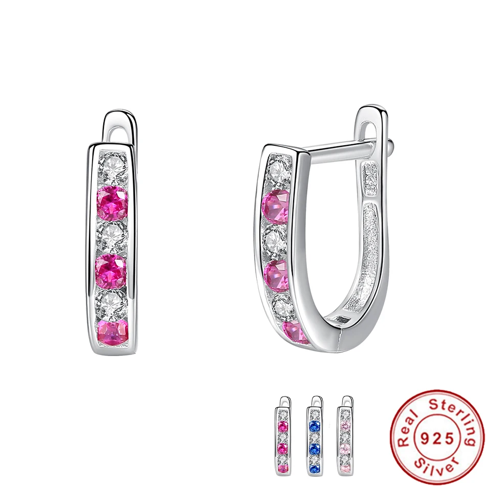 Роскошные стерлингового серебра 925 пробы серебряные серьги-гвоздики для женщин