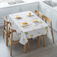 pvc print tablecloth waterproof rectangle clear table cover plastic kitchen items tea party outdoor side table nappe de table