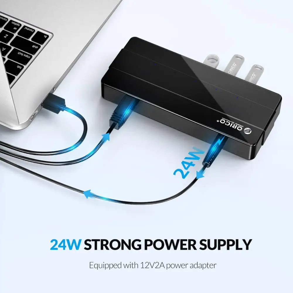 Концентратор ORICO USB 3 0 с 4 портами и адаптером питания 12 В разделитель данных для