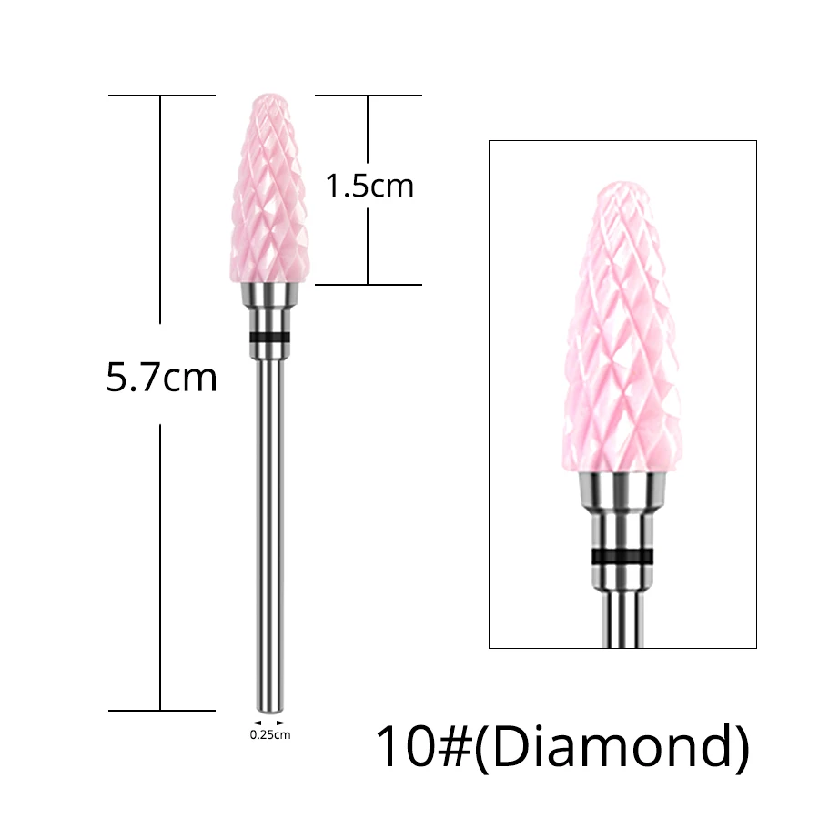 Alileader Nail Draill For Electric Drill Ceramic Drill Nail For Nail Art Instrument Safe Cutter For Cutter Manicure - Цвет: 10