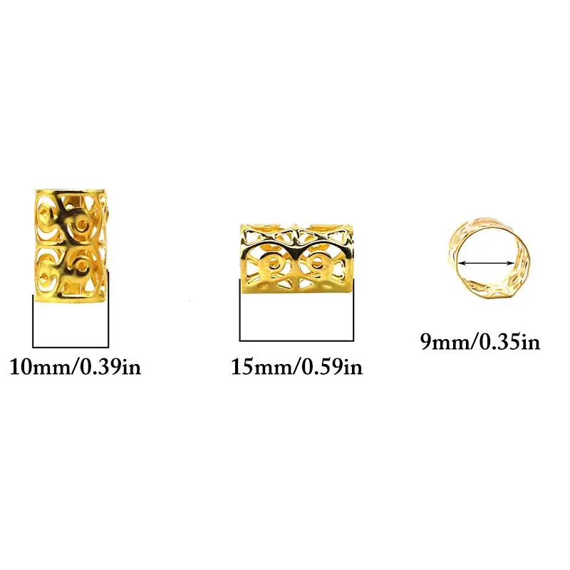 

100PCS Women Dreadlocks Beads Decorative Metal Hair Rings Attractive Hair Cuffs Fashion Girls Daily Wearing Hair Accessories