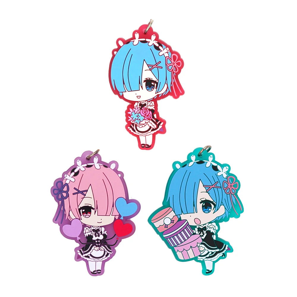 Rezero аниме ремешок Re life Rem Ram Re:Zero kara Hajimeru Isekai Seikatsu милый резиновый брелок|Игровые