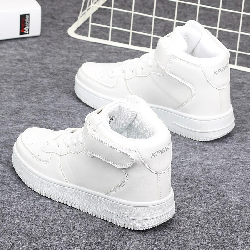 women's high top and inside board shoes new Korean version of fall 2021 versatile breathable Couple's small white | Обувь