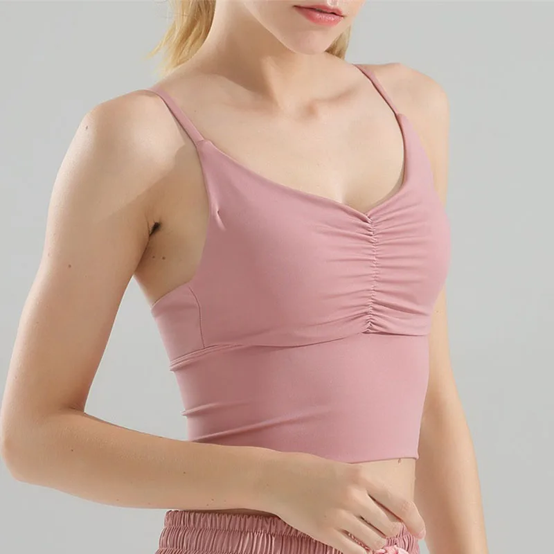 

SALSPOR Fitness Yoga Sports Bra Women Gathering Push Up Gym Brassiere Workout Jogging Bodybuilding Training Underwear