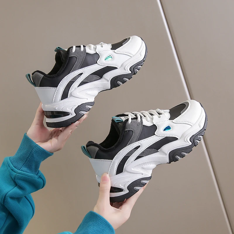 

2021 New Winter Warm Fur Casual Women's Sneakers Platform Shoes Woman for Thick Soled Vulcanize Shoes Comfortable Plush Footwear