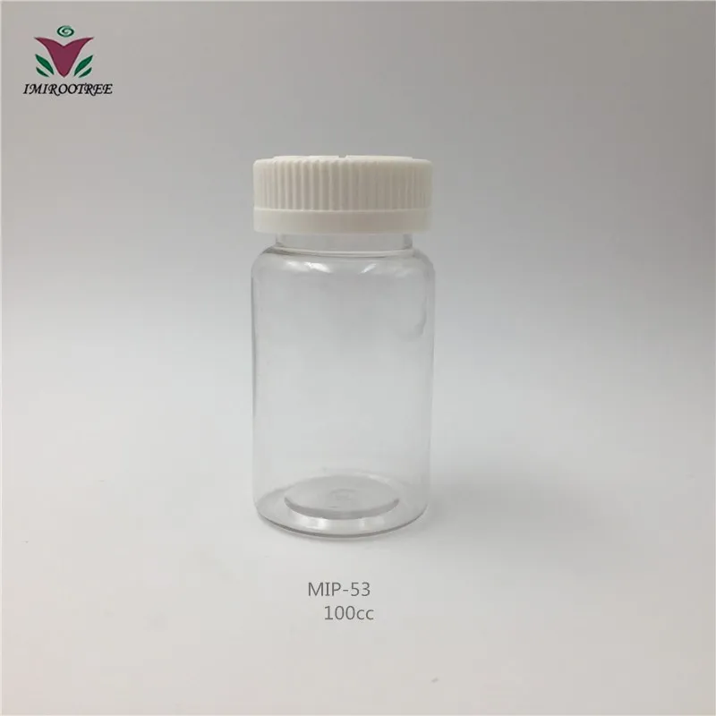 clear with CRC cap 50 шт 100 мл 100cc 100g чистые пустые Медицинские капсулы для лекарств, порошковые бутылки - Цвет: clear with CRC cap