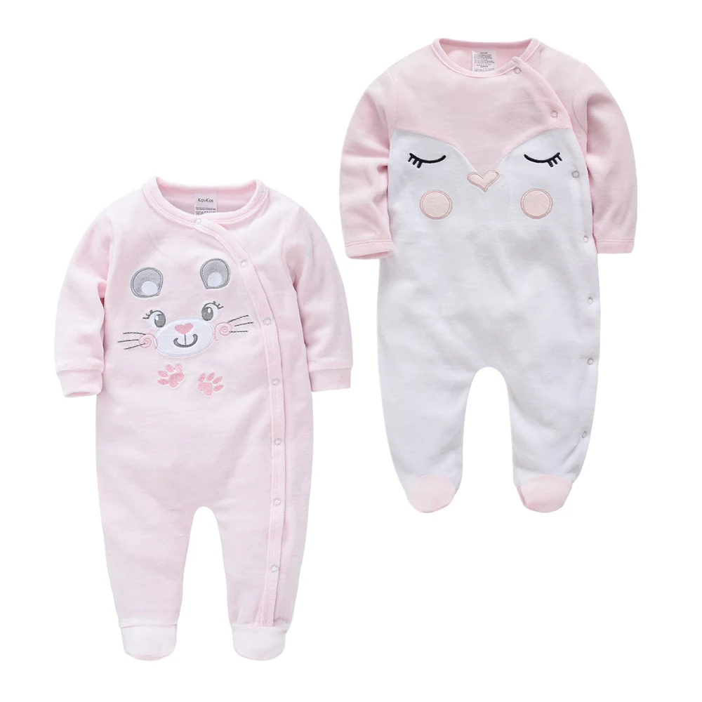 

Toddler Baby Girls Footies Cute Pink Newborn Onesie Soft Fleece Rompers 0-24m Infant Jumpsuit Baby Cartoon Costumes Pajamas