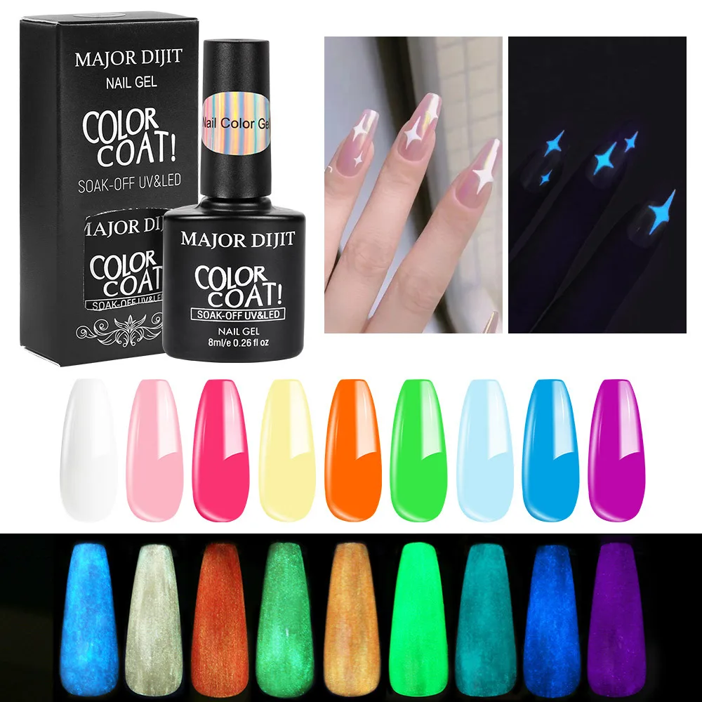 Неоновые гибридные Лаки светящийся в темноте Гель лак для ногтей флуоресцентный