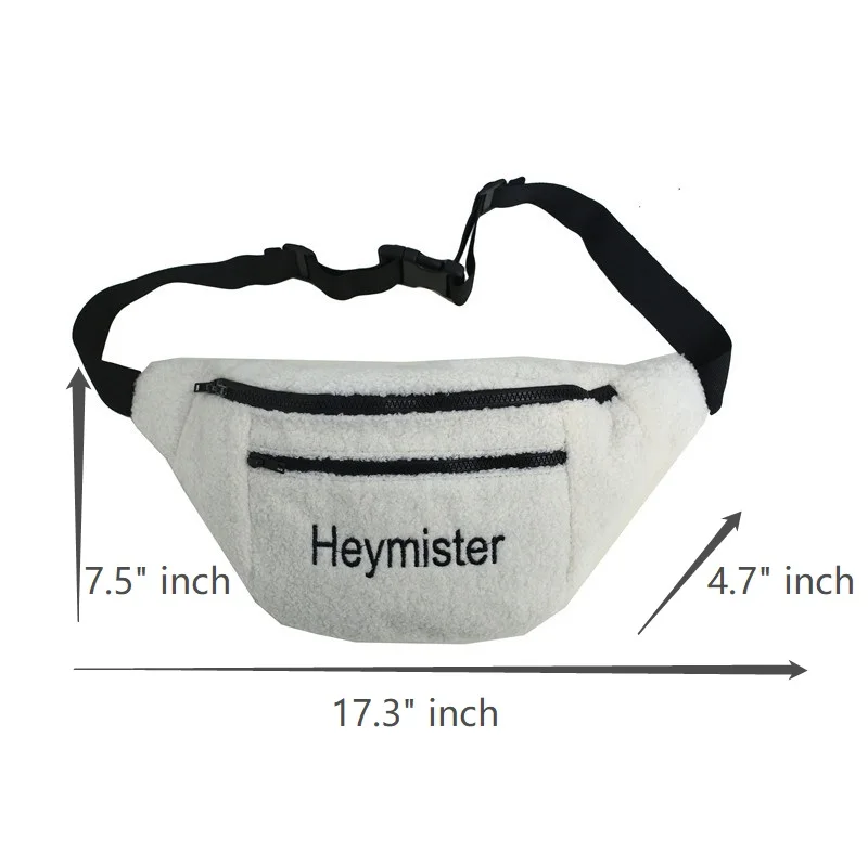 Вышитая буквенная Женская поясная сумка дорожная через плечо уличная плюшевая