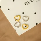 Серьги-кольца в форме сердца женские, маленькие милые круглые украшения для пирсинга из стерлингового серебра 925 пробы с полыми сердечками, вечерняя бижутерия, S-E1312