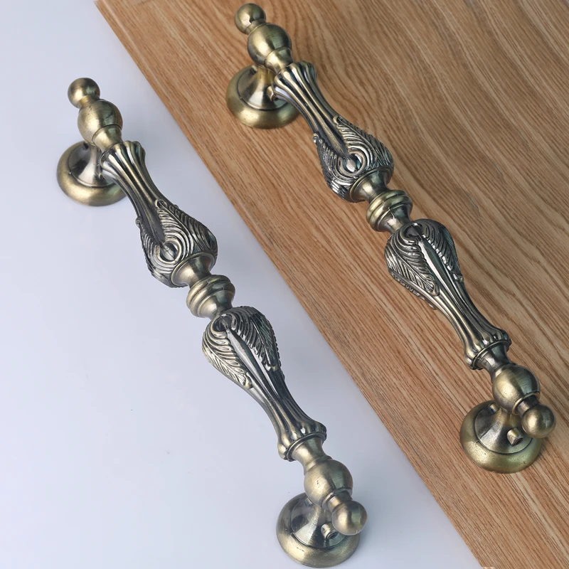 Бесплатная доставка 2 шт. европейская деревянная дверь бронзовая круглая ручка