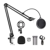 microphone standmic arm stand suspension scissor boom stand with blowout prevention net and cable tiefor blue snowball