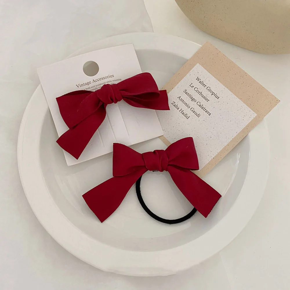 Детские милые Однотонные резинки в клетку с бантом для девочек детские