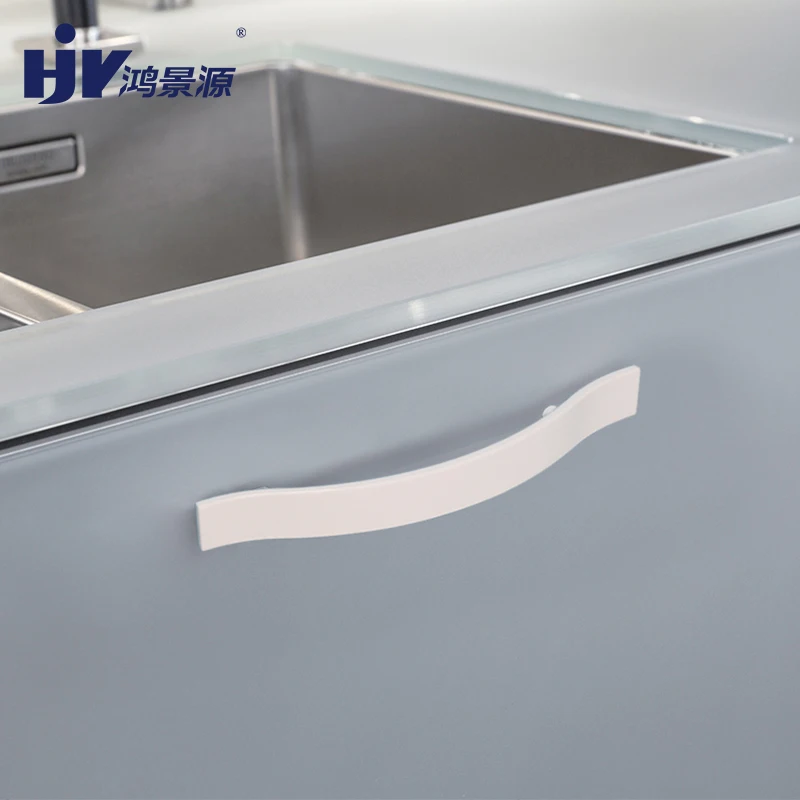 

HJY Modern White Furniture Handle Cabinet Knobs Drawer Pulls Aluminum Alloy Kitchen Cupboard Wardrobe Door Handle Hardware D044