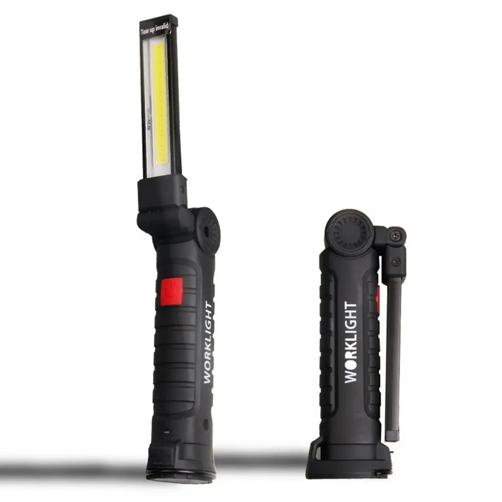 

USB Rechargeable Work COB Flashlight Built-in Battery 360 Zoom Multi Function Folding Light LED Lamp Camping Light 5 Mode Torch