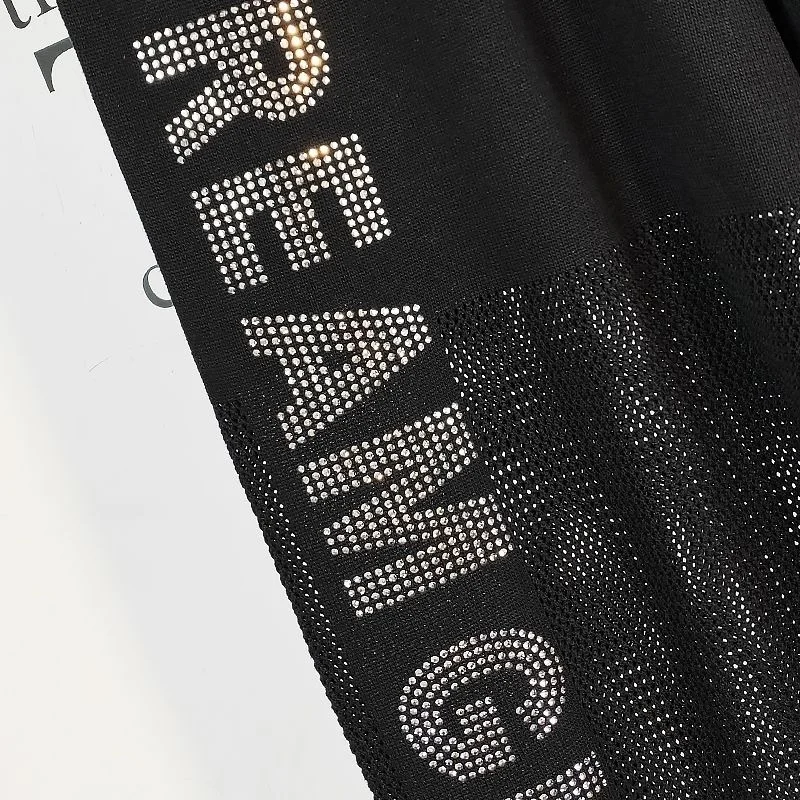 Джоггеры женские на шнуровке спортивные брюки Стразы летние свободные вязаные