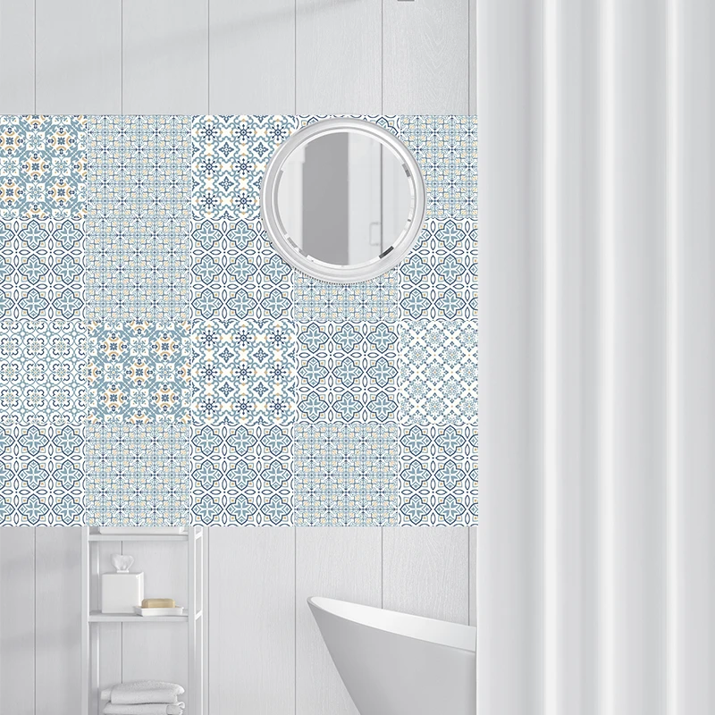 DIY Simulation Tile Mosaic Wall Tiles Stickers 3D Kitchen Sticker Bathroom Toilet Adhesive Waterproof PVC Wallpaper | Дом и сад