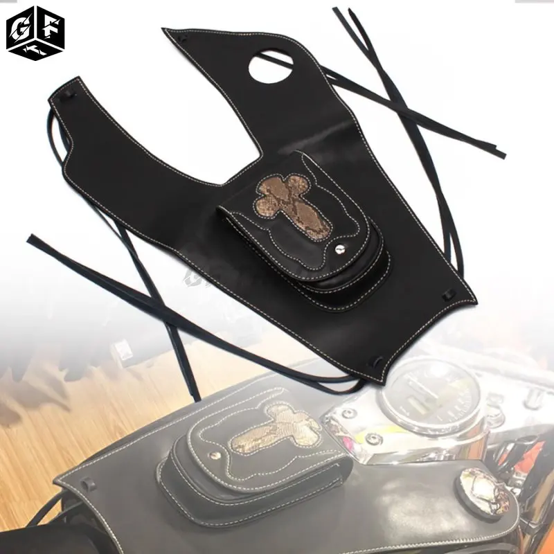 1 шт. черная кожаная мотоциклетная крышка на бак для Honda Shadow VT750 C2 C4 RC50 RC53 2004