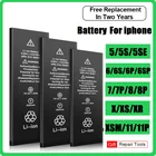 Аккумулятор для iPhone 6s 6 5s 7 8 5 SE2 100% 6plus 7plus 8plus X XS MAX XR, сменный аккумулятор большой емкости для iPhone 8, новинка 2020