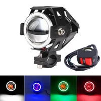 u7 motorcycle angel eyes headlight drl spotlights auxiliary led bicycle lamp accessories moto work driving car fog light