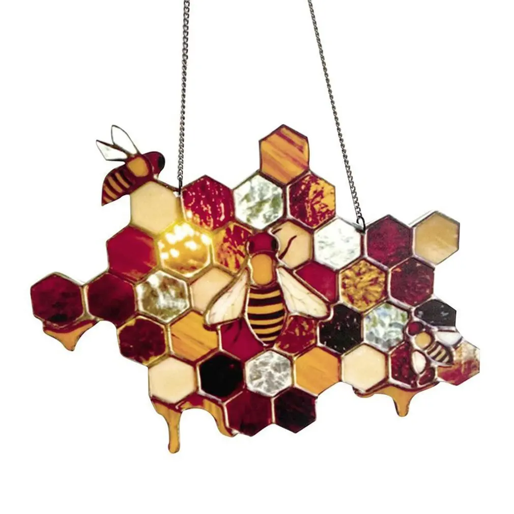 

Honey Hanging Decoration 3D Acrylic Sculpture Ornaments Pendant For Indoor Outdoor Door Hanging Decoration