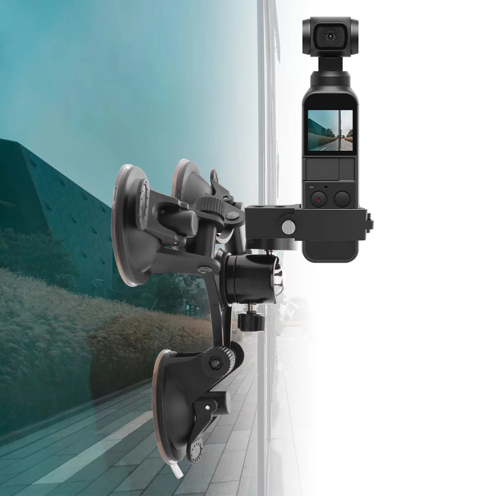 حامل كوب شفط للسيارة DJI Osmo Pocket 2 ، مثبت الكاميرا ، ملحق مع محول وحدة توسيع الألومنيوم