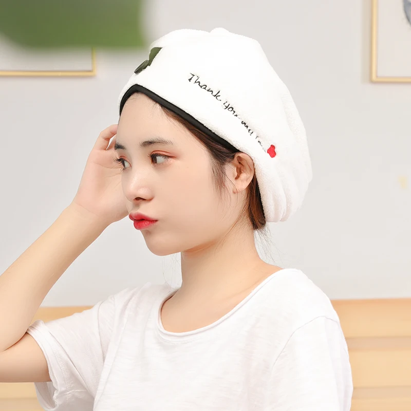Shower Cap Girl Must-have Quick-drying Hair Absorbent Towel Hat Cartoon Letter Dry | Аксессуары для одежды