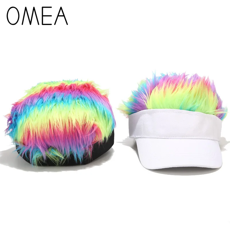 Кепка козырек OMEA с радужными волосами цветная модная кепка для гольфа унисекс